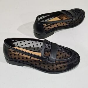 Torrid Women's Black Polka Dot Mesh Loafers Size 9WW
